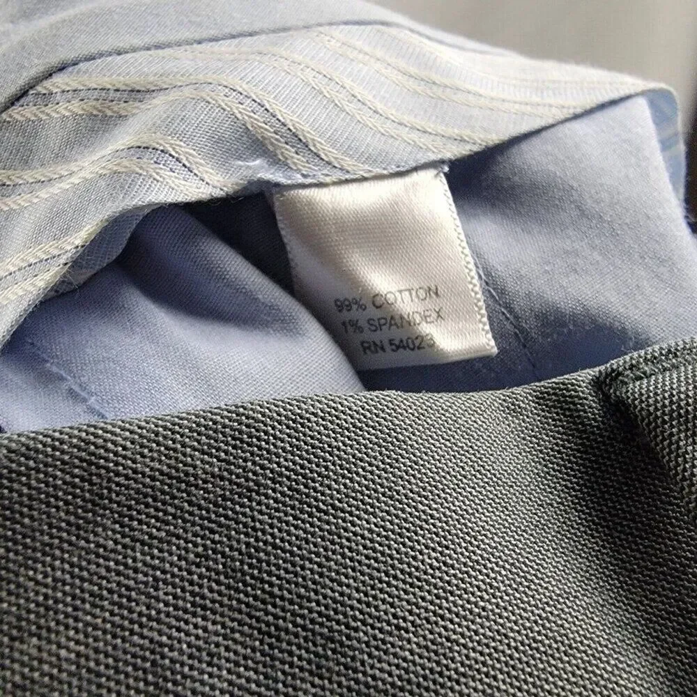 Banana Republic Dress Pants Mens 35x32 Gray Classic Fit Flat Front Cotton Blend